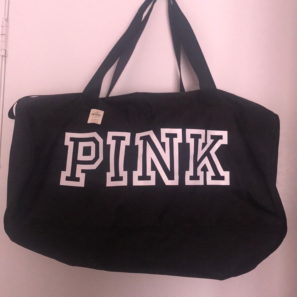 Pink duffel bag